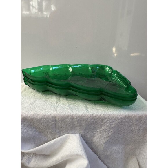 Vintage 3 PC  plastic Christmas Serving Tray Set 3 Green Christmas tree Trays - Picture 10 of 10